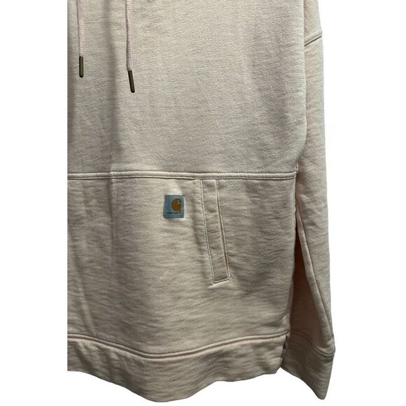 Women’s Peach Carhartt Cross Neck Relaxed Fit Hoodie Size Extra Small - Picture 3 of 7